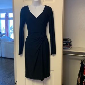 Black wrap cocktail dress by Anne Klein
